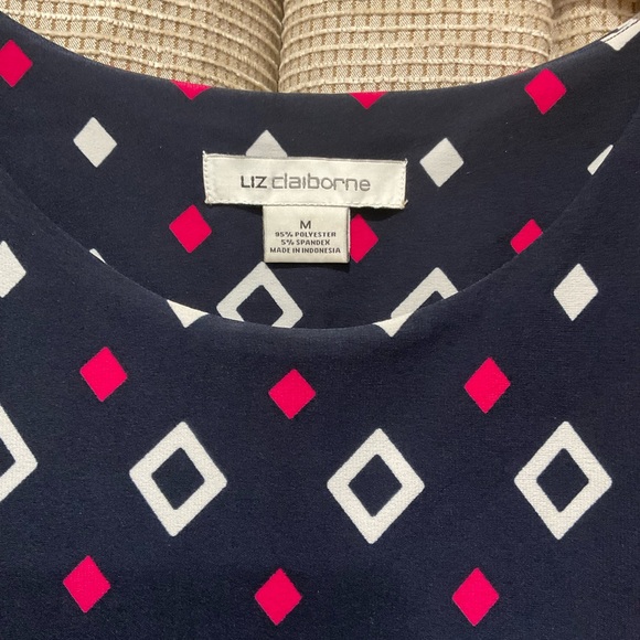 Liz Claiborne Black Diamond Design Sheath Dress, Size Medium - Picture 3 of 8